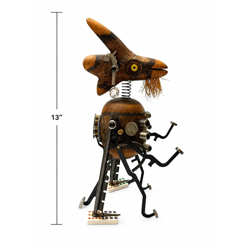 Tom Ashworth Signed Numbered Mixed Media Assemblage Sculpture Steampunk Folk Art